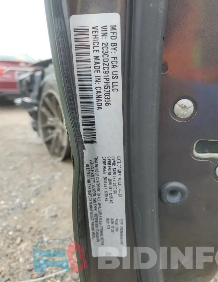2C3CDZC91PH570356 Photo# 13