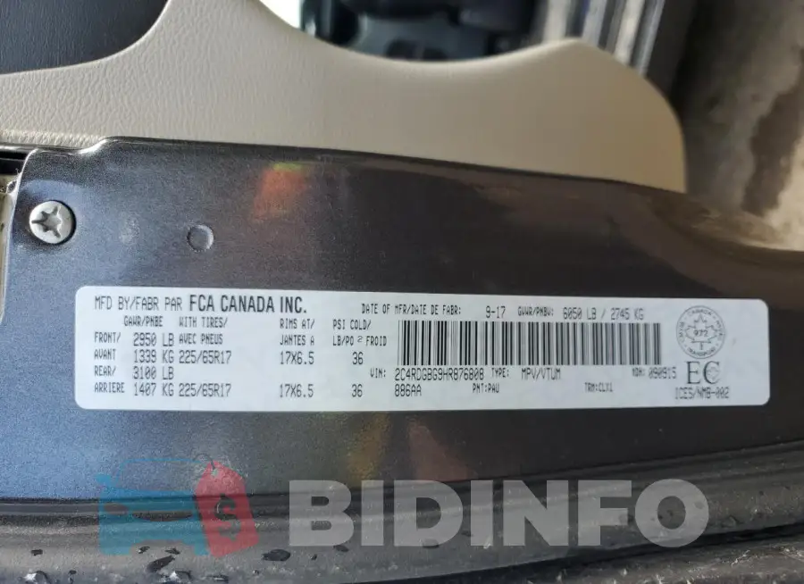 2C4RDGBG9HR876808 Photo# 13