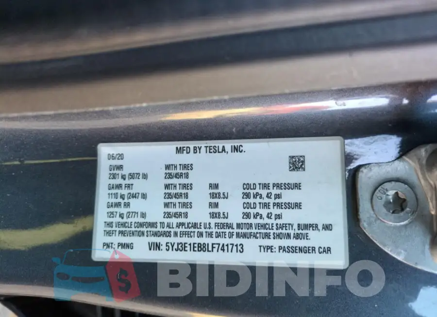 5YJ3E1EB8LF741713 Photo# 12