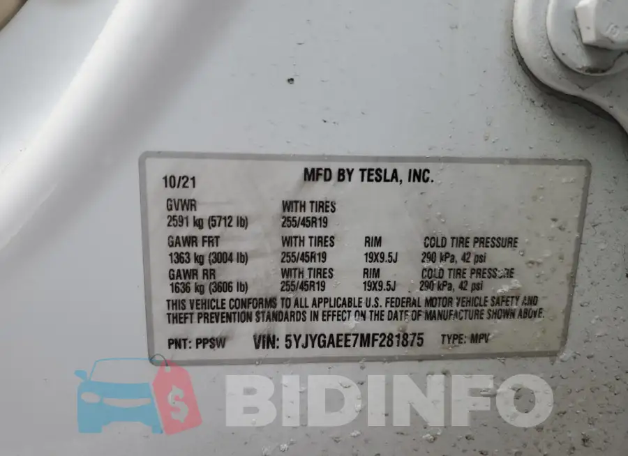5YJYGAEE7MF281875 Photo# 13