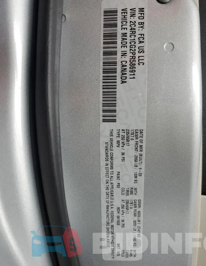 2C4RC1CG2PR586911 Photo# 13