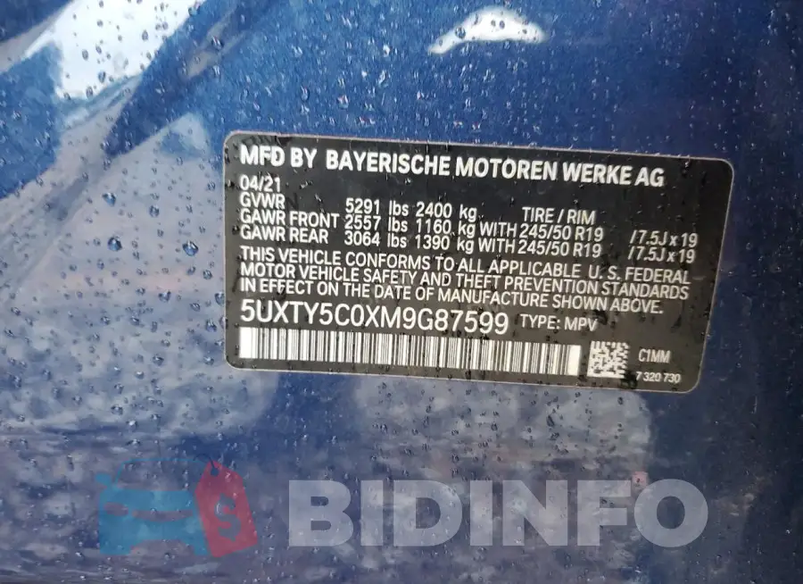 5UXTY5C0XM9G87599 Photo# 13