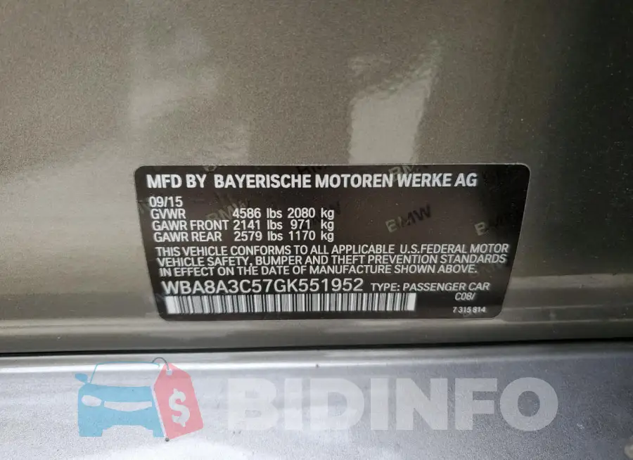 WBA8A3C57GK551952 Photo# 12
