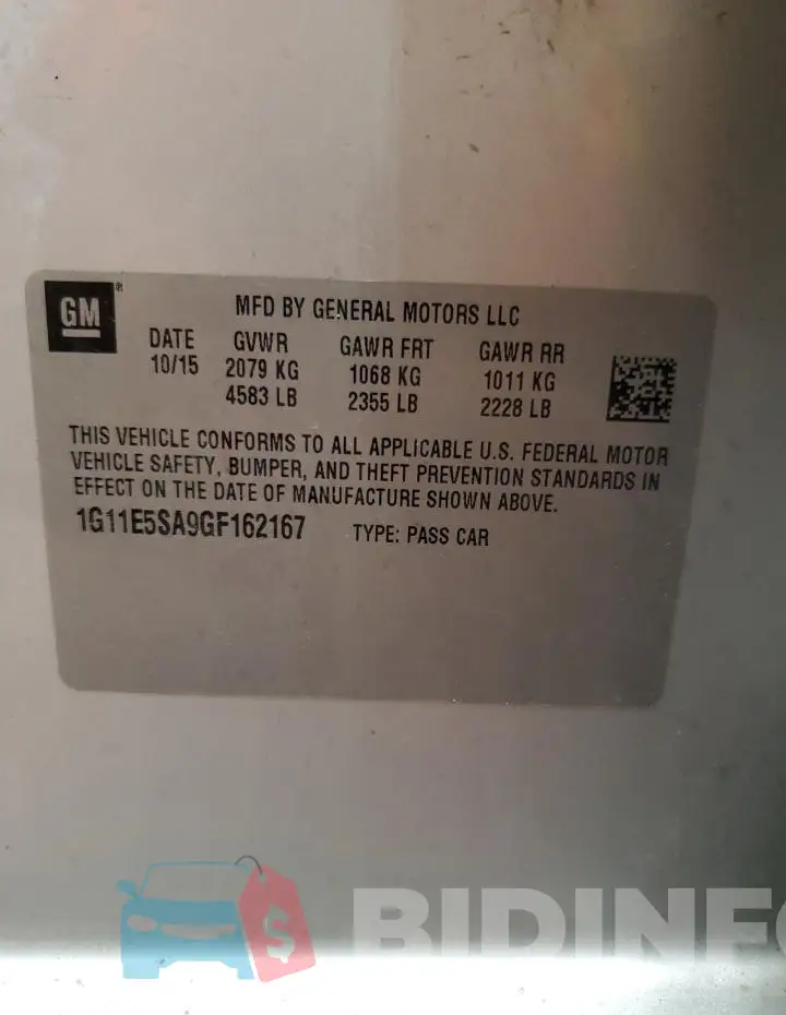 1G11E5SA9GF162167 Photo# 13