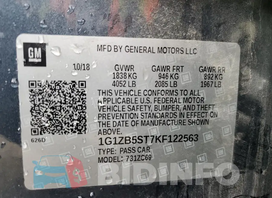 1G1ZB5ST7KF122563 Photo# 12