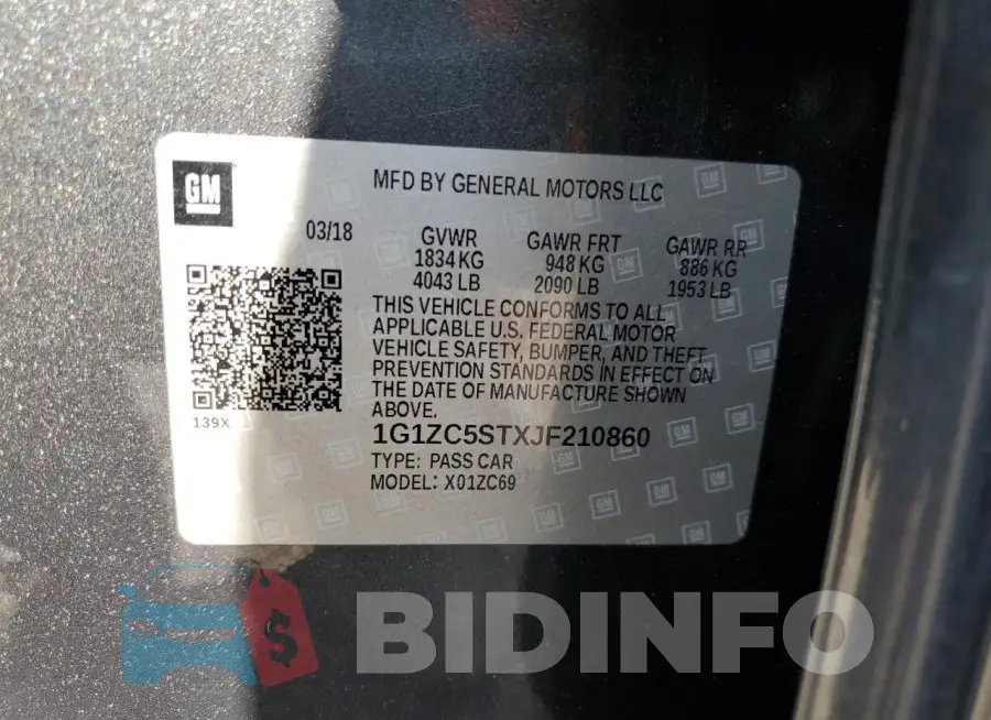 1G1ZC5STXJF210860 Photo# 12