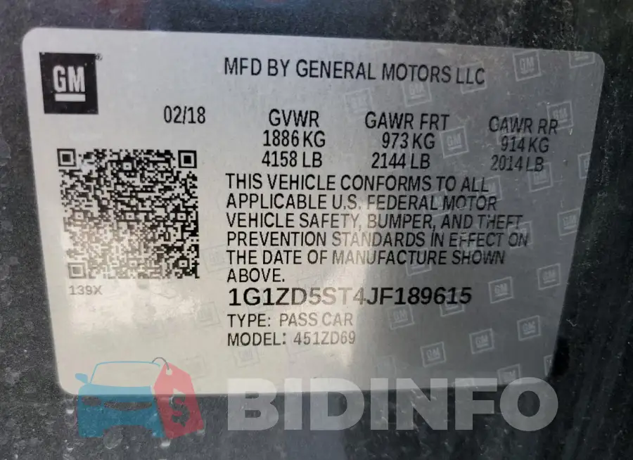 1G1ZD5ST4JF189615 Photo# 12