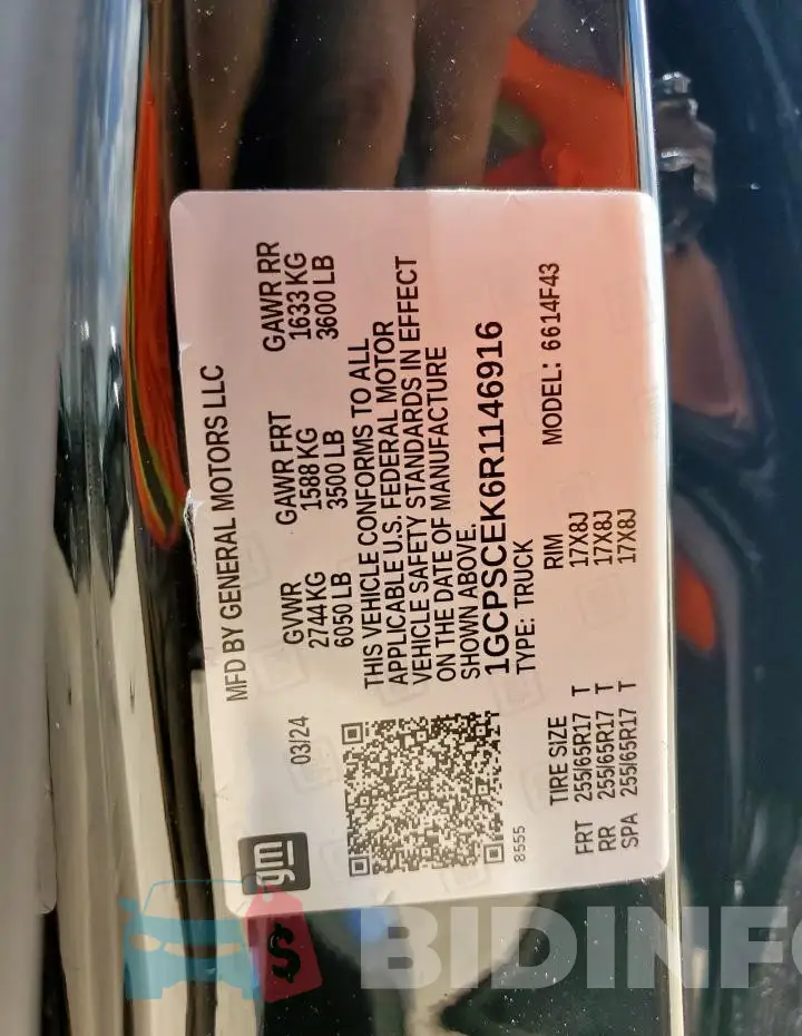 1GCPSCEK6R1146916 Photo# 13