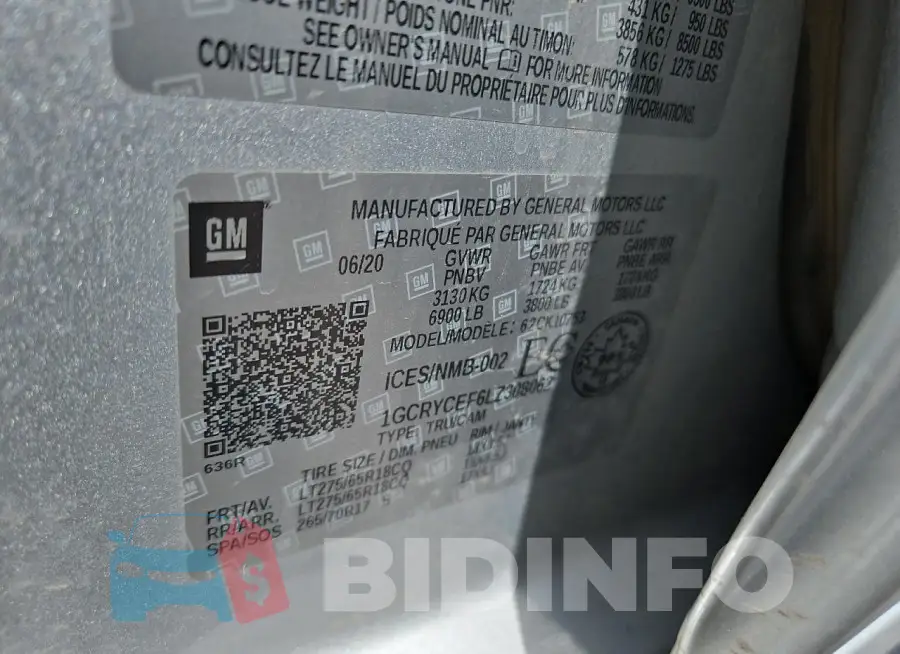 1GCRYCEF6LZ308062 Photo# 12