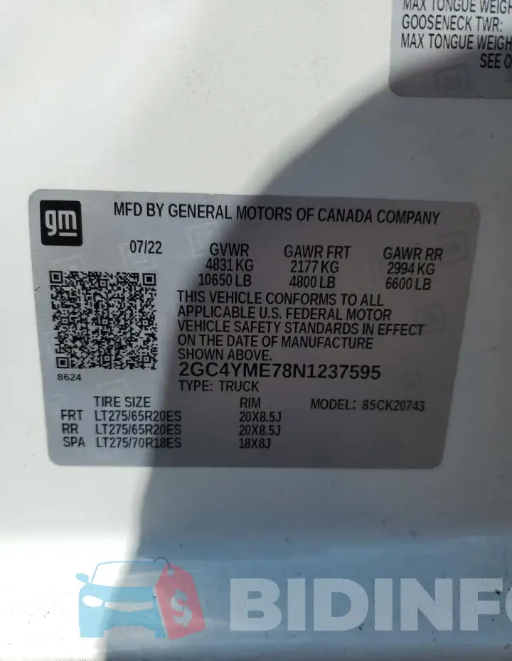 2GC4YME78N1237595 Photo# 12