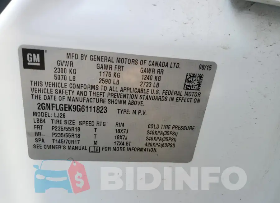 2GNFLGEK9G6111823 Photo# 12