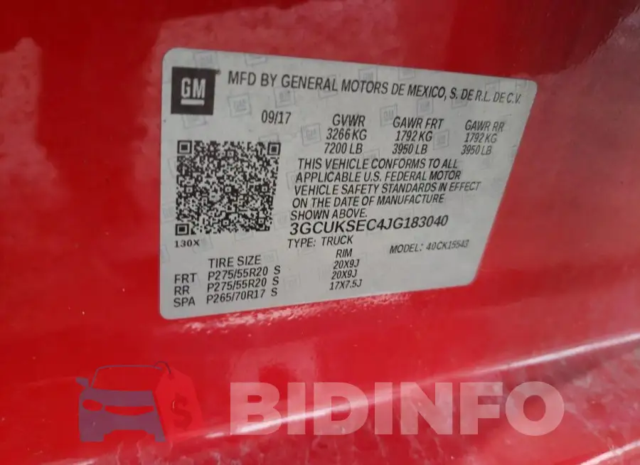 3GCUKSEC4JG183040 Photo# 12