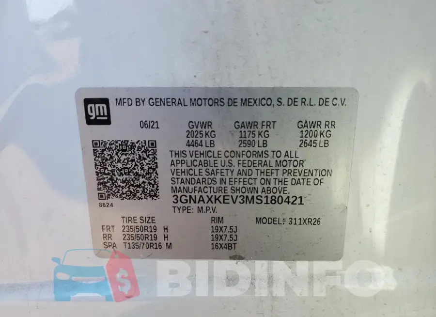3GNAXKEV3MS180421 Photo# 13