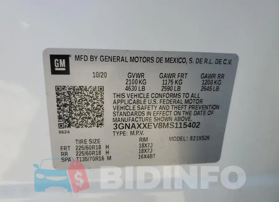 3GNAXXEV8MS115402 Photo# 14