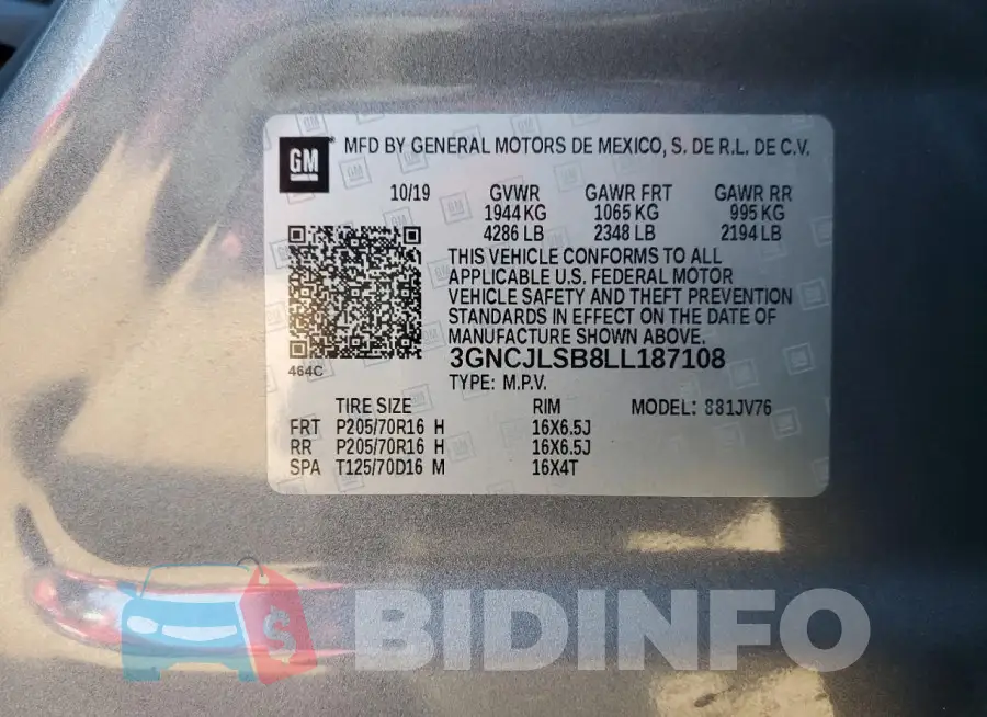 3GNCJLSB8LL187108 Photo# 13
