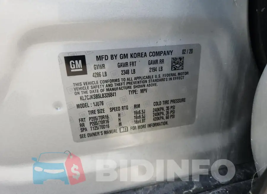 KL7CJKSB5LB326841 Photo# 13