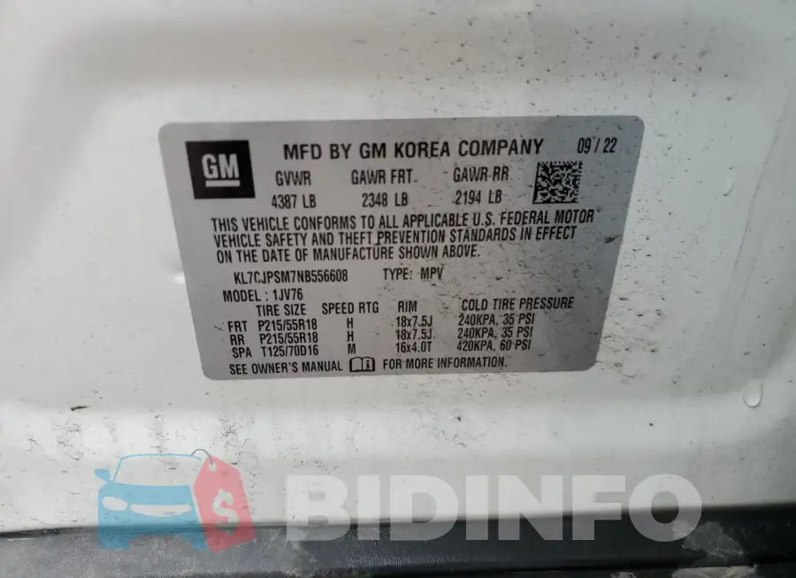 KL7CJPSM7NB556608 Photo# 14