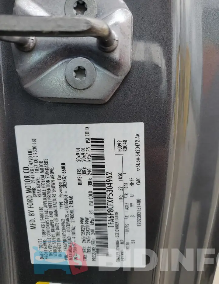 1FA6P8CFXP5304962 Photo# 12