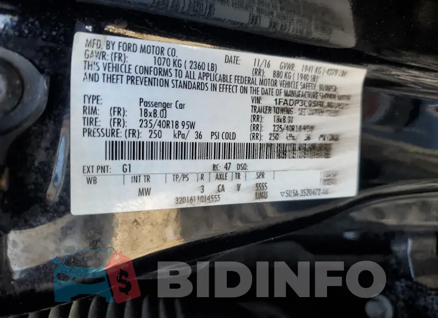 1FADP3L95GL403821 Photo# 12