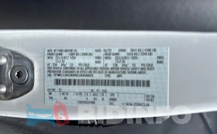 1FMCU9G69NUA64002 Photo# 10