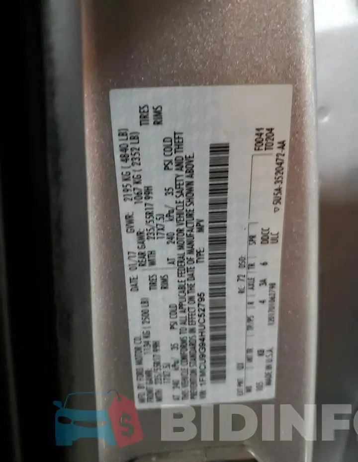 1FMCU9G94HUC52795 Photo# 13