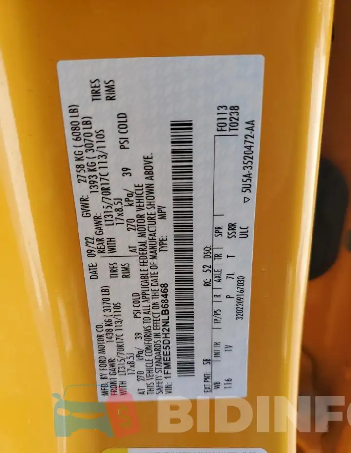 1FMEE5DH2NLB68468 Photo# 13