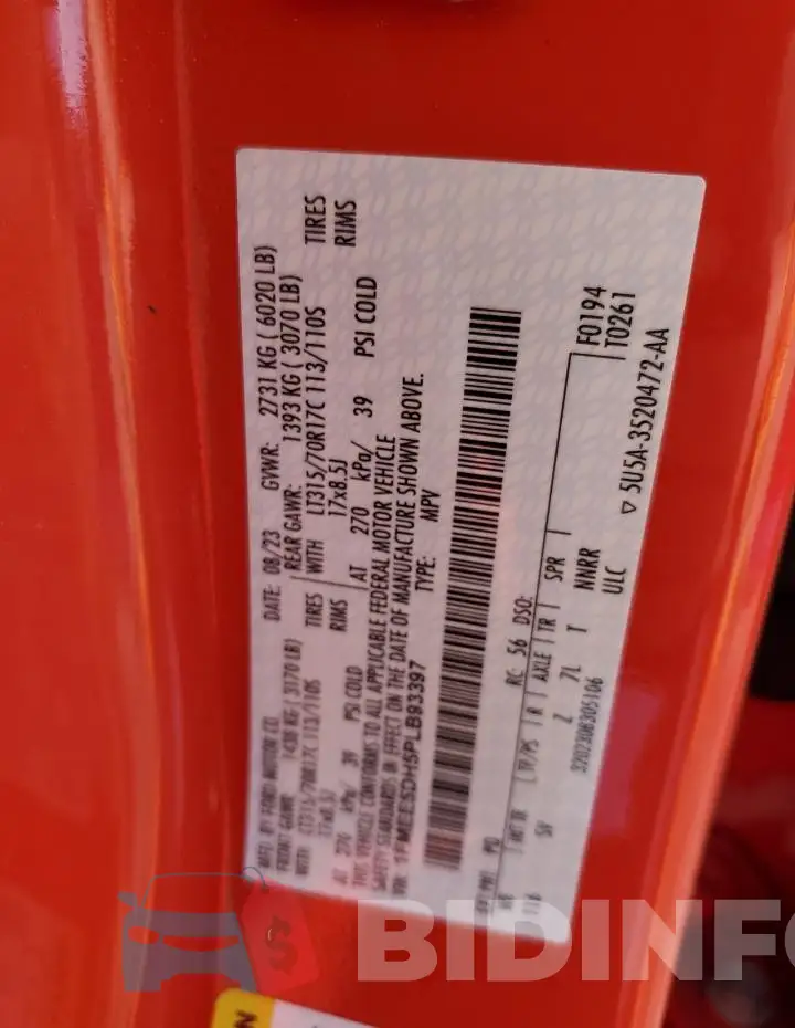 1FMEE5DH5PLB93397 Photo# 13