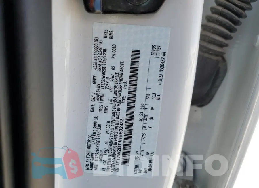 1FT7W2BT1HEE02432 Photo# 13
