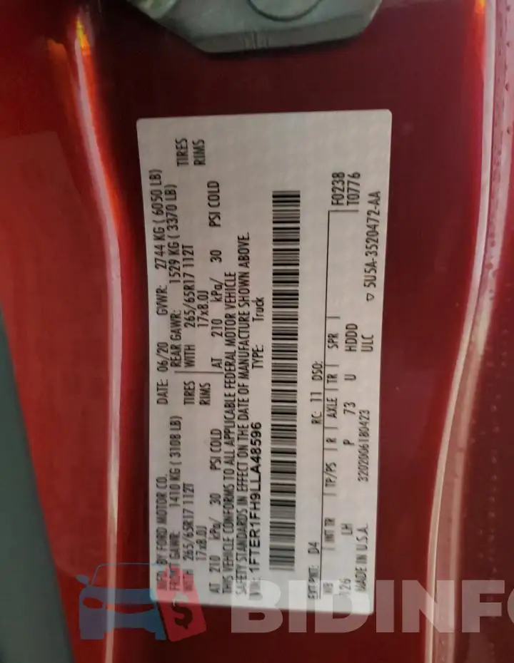 1FTER1FH9LLA48596 Photo# 12