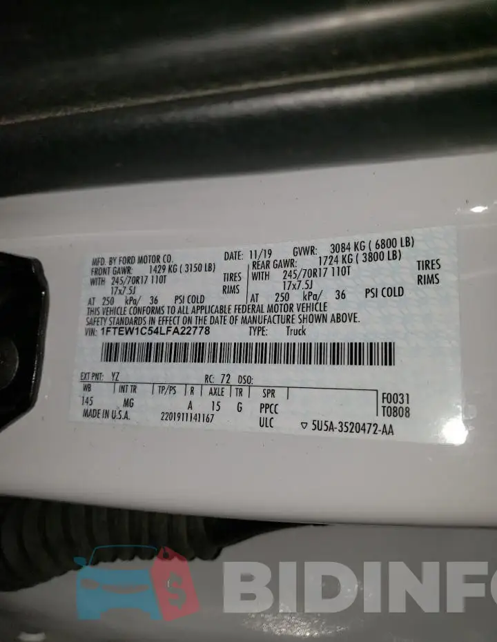 1FTEW1C54LFA22778 Photo# 12