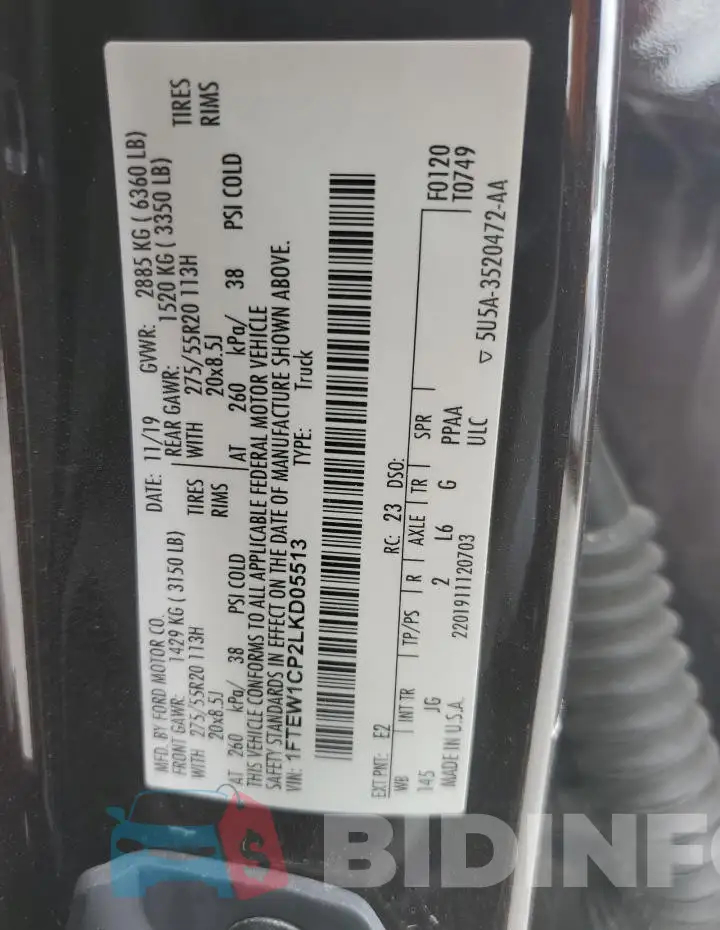 1FTEW1CP2LKD05513 Photo# 12