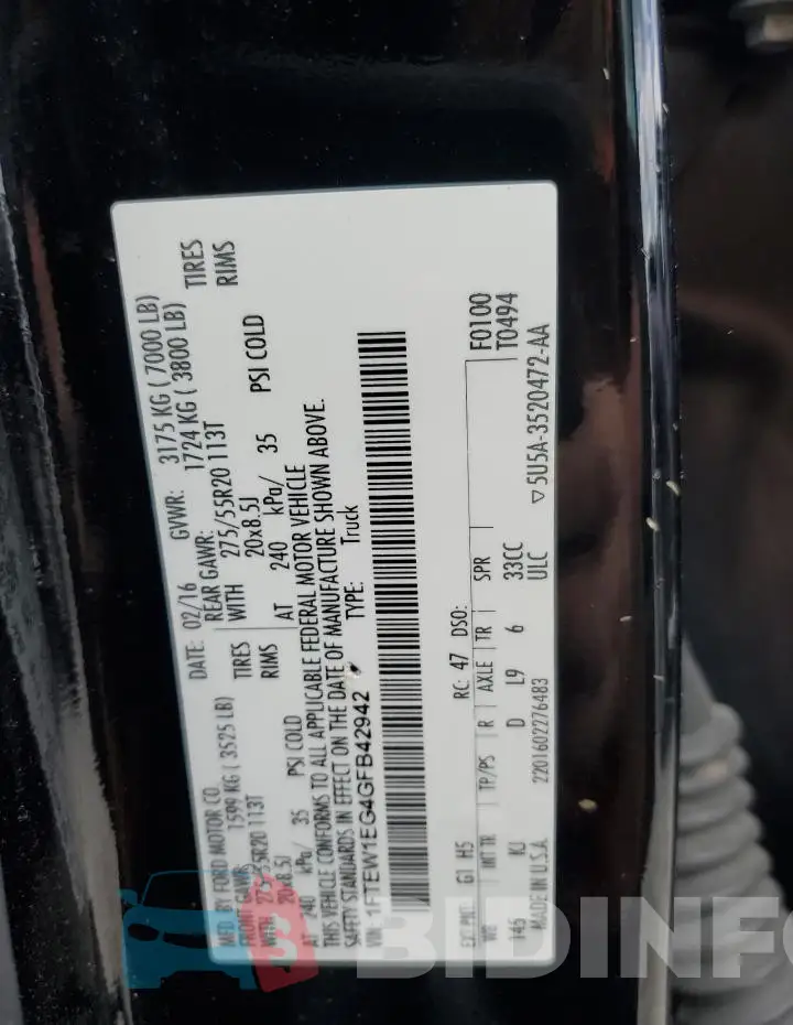 1FTEW1EG4GFB42942 Photo# 12