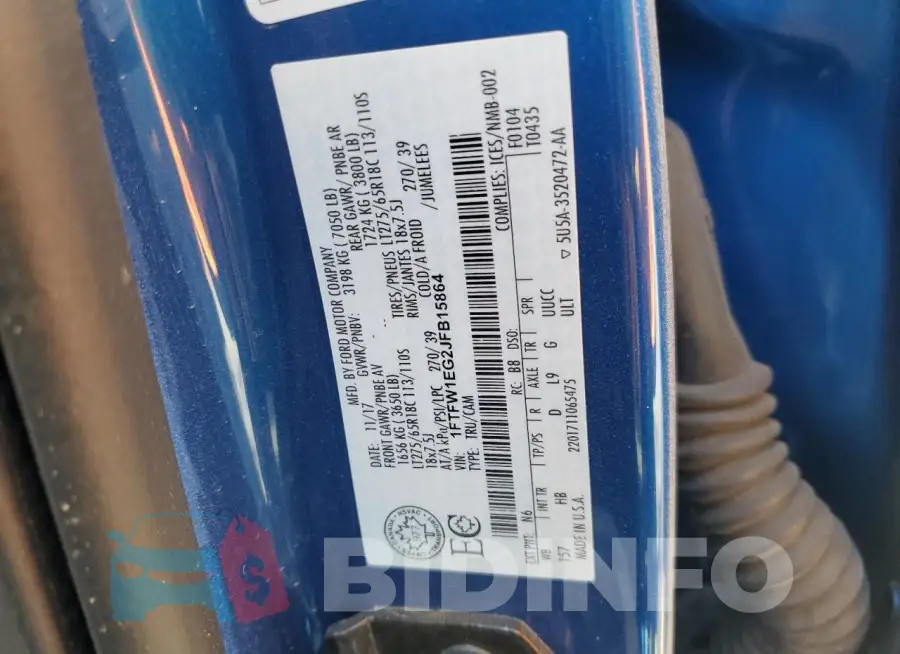1FTFW1EG2JFB15864 Photo# 12