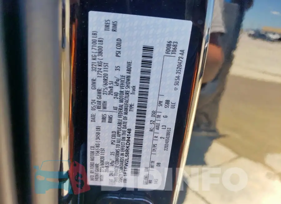 1FTFW2L58RKD94148 Photo# 12