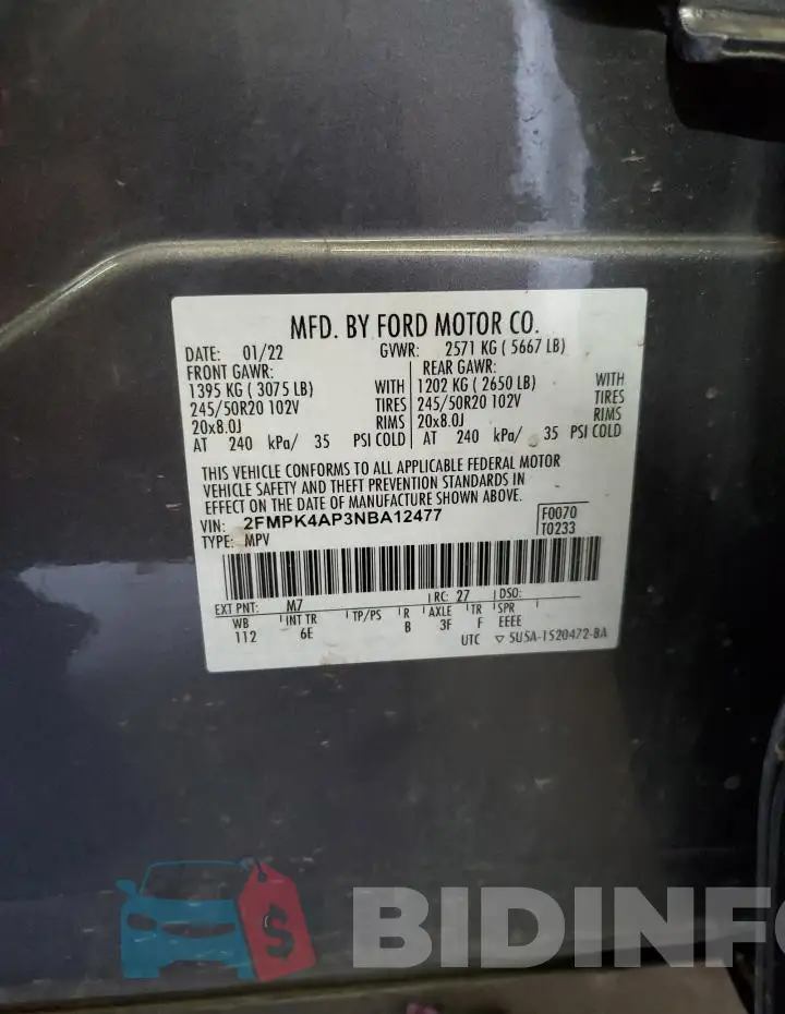 2FMPK4AP3NBA12477 Photo# 13