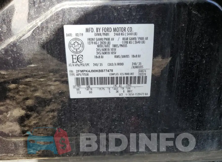 2FMPK4J90KBB77478 Photo# 14