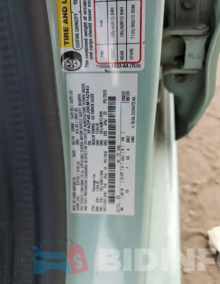 3FADP4EJ0KM142943 Photo# 12
