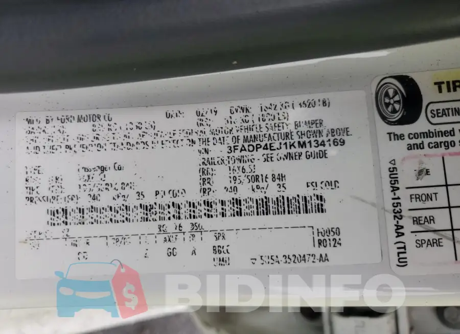 3FADP4EJ1KM134169 Photo# 12