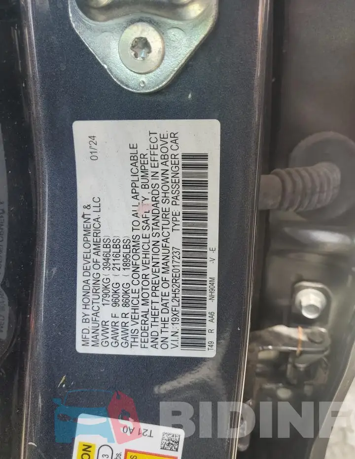 19XFL2H52RE017237 Photo# 12