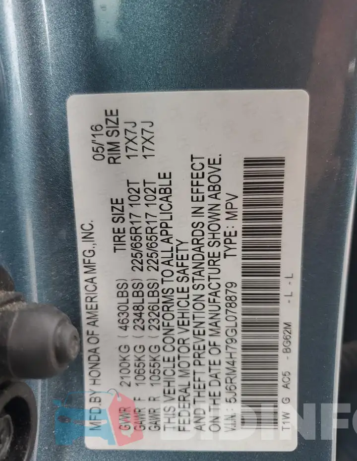 5J6RM4H79GL078879 Photo# 13