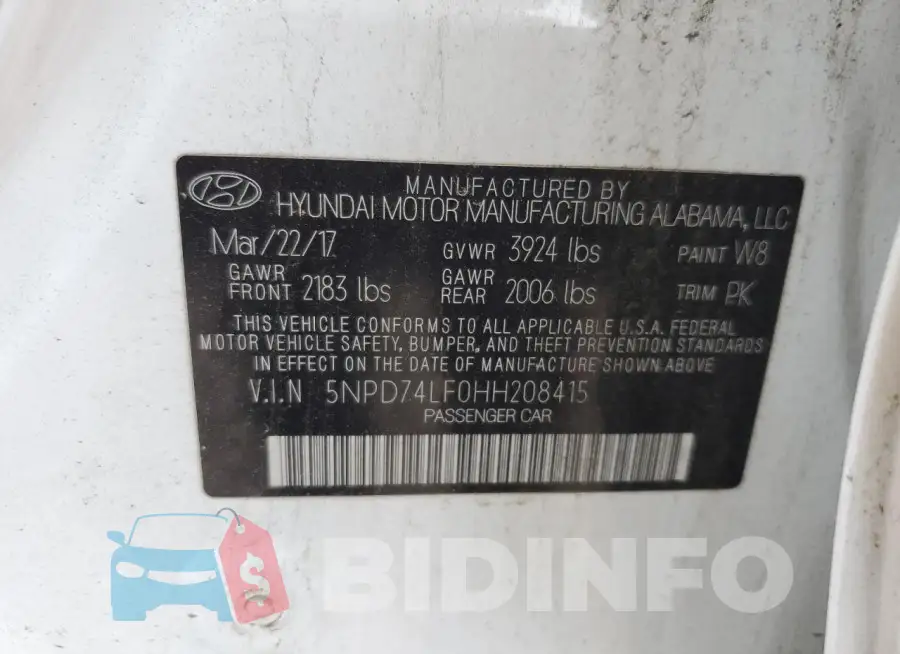 5NPD74LF0HH208415 Photo# 12 5NPD74LF0HH208415 Photo# 12