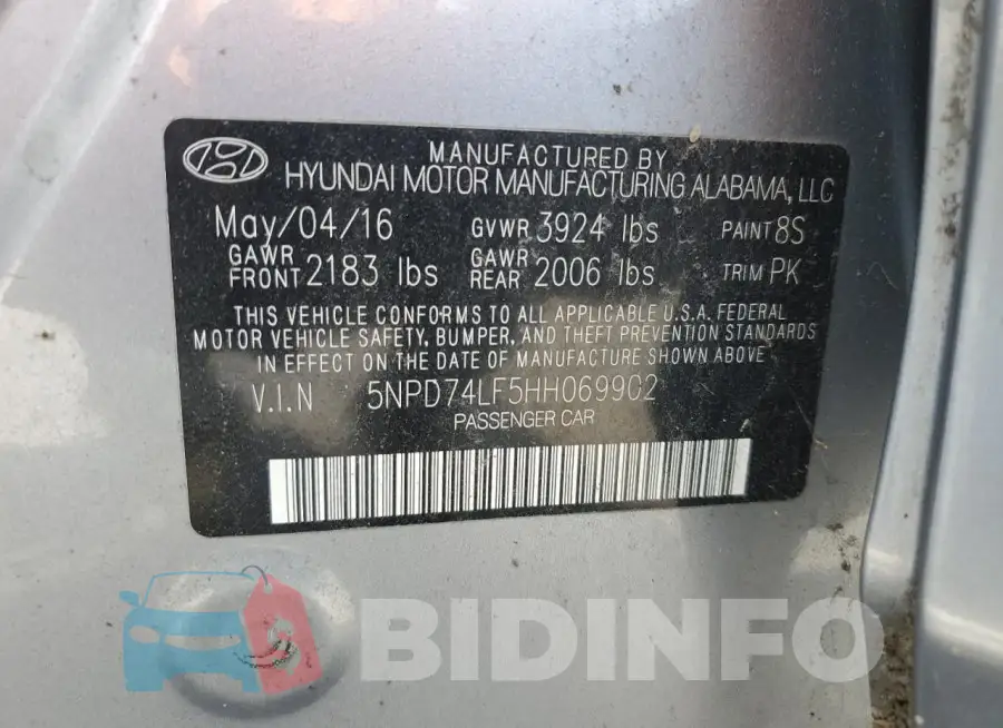 5NPD74LF5HH069902 Photo# 12