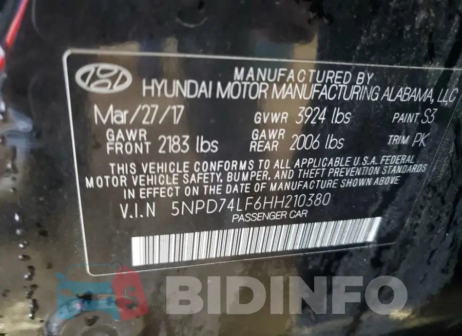 5NPD74LF6HH210380 Photo# 12