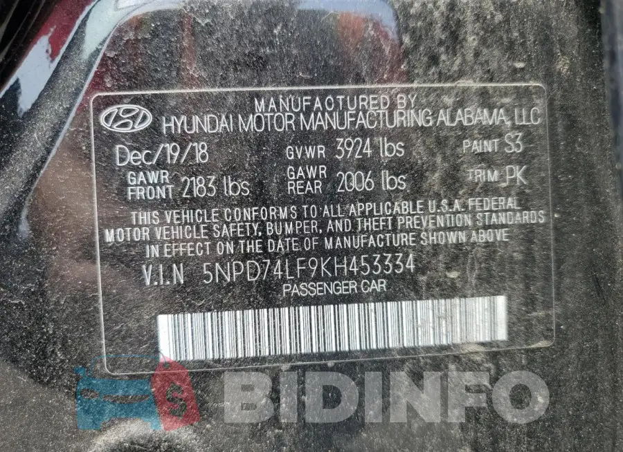 5NPD74LF9KH453334 Photo# 12