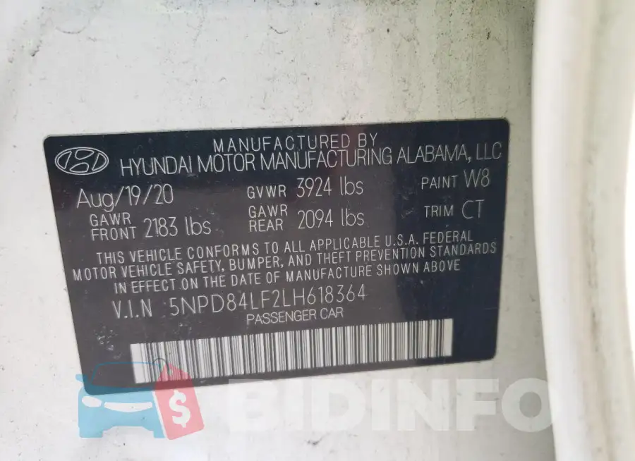 5NPD84LF2LH618364 Photo# 12