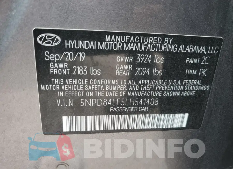 5NPD84LF5LH541408 Photo# 12