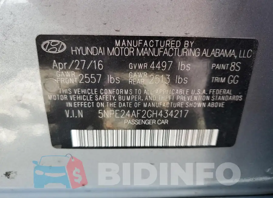 5NPE24AF2GH434217 Photo# 12