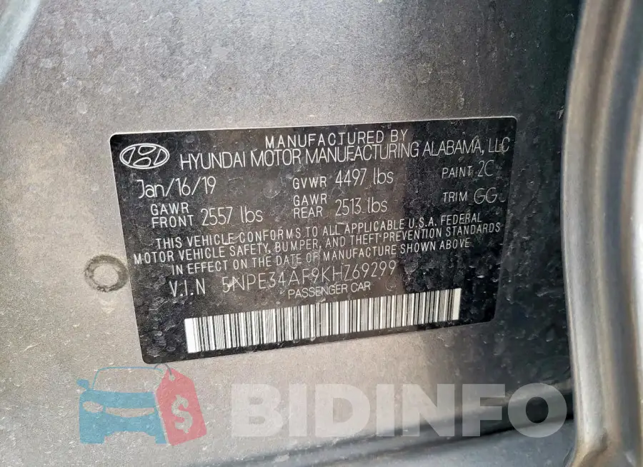 5NPE34AF9KH769299 Photo# 12