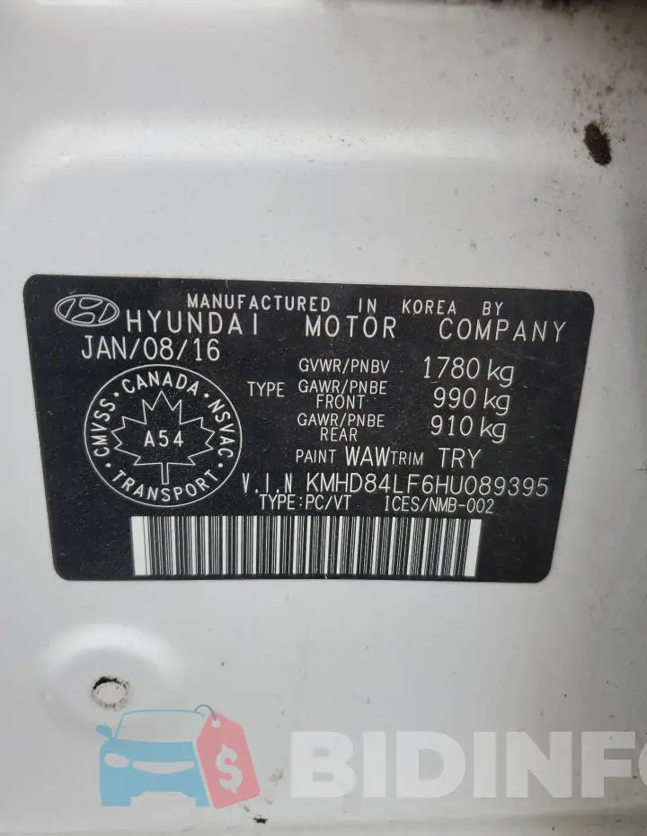 KMHD84LF6HU089395 Photo# 12