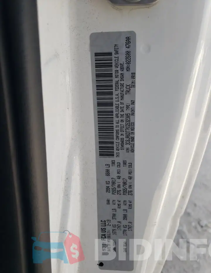 3C6JR6DT7KG532305 Photo# 12